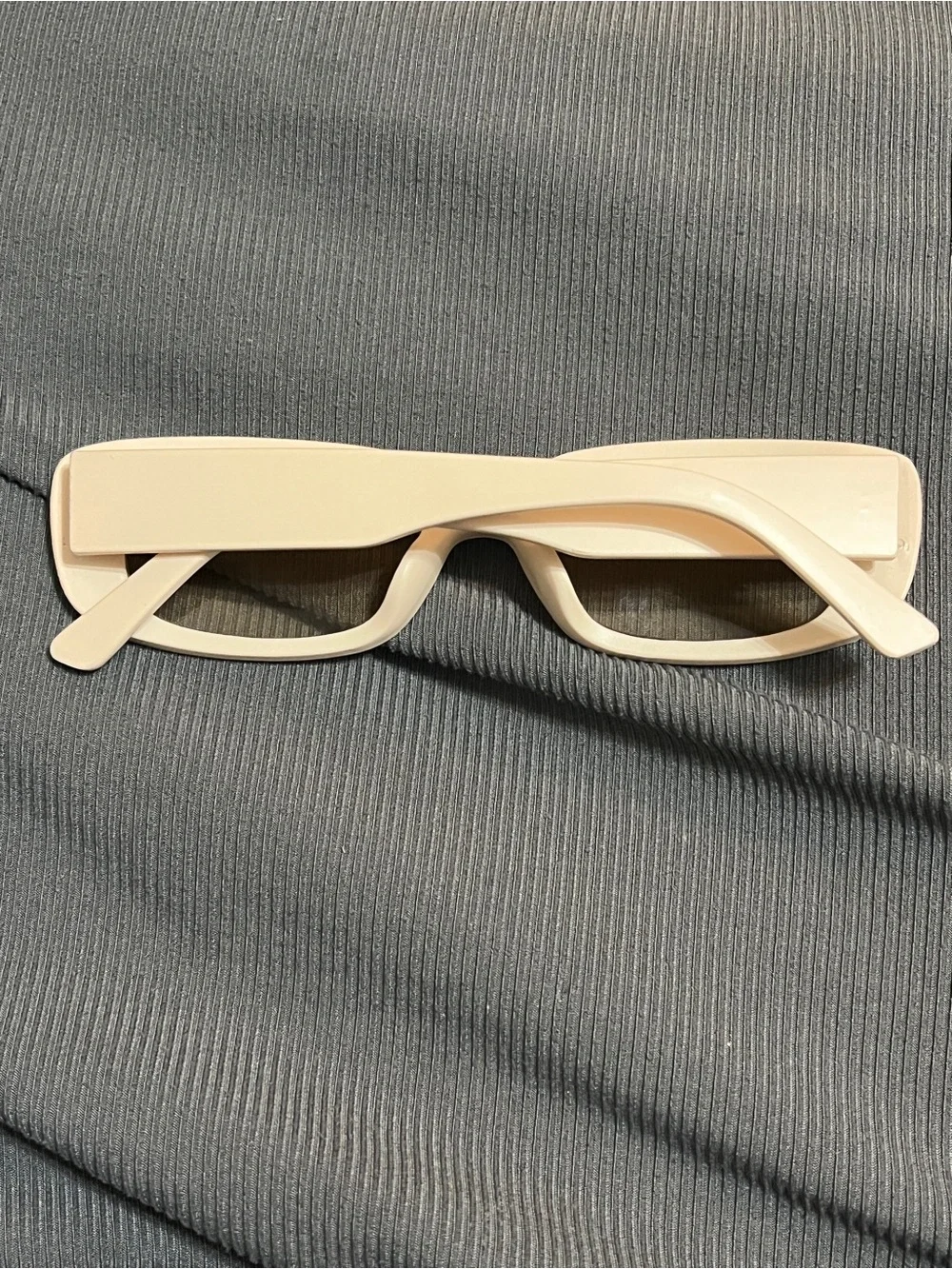 Chunky Ivory Cream Rectangle Eyeglasses Clear Lens Retro Fashion Glasses-Unisex